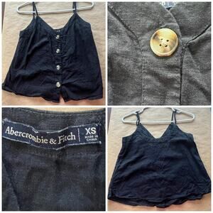 Abercrombie fitch black crop tank size xs